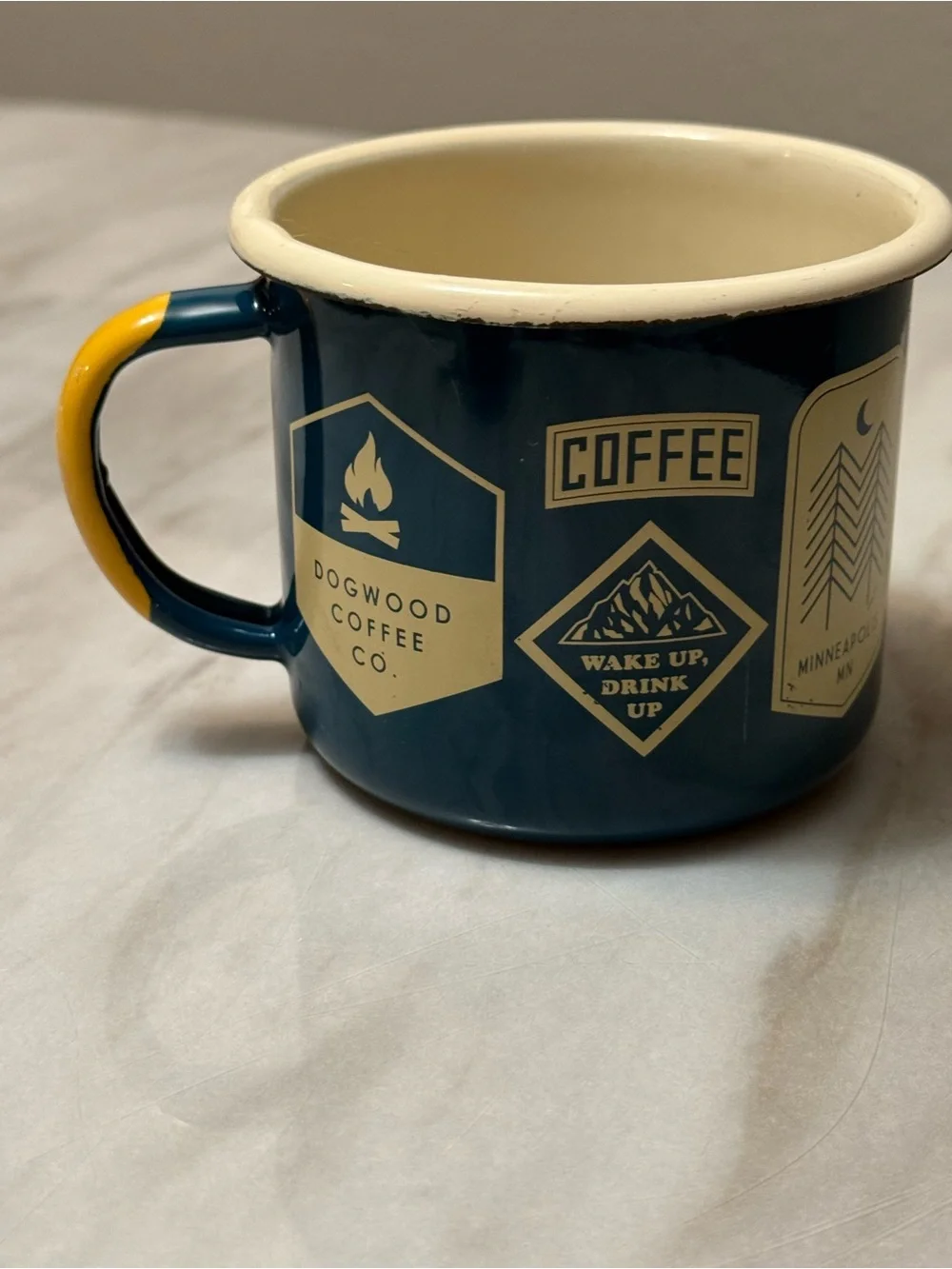 official Dogwood Coffee Co. Enamel Camp Mug. This vintage-style campfire mug